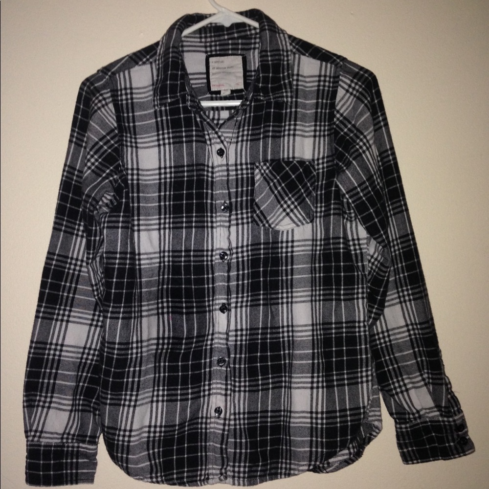 Black and White Flannel Shirt Juniors Size S